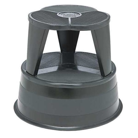 Step Stool, Steel, Rolling, Black, 2 Steps, Steel, Black MPN:100192