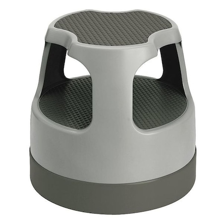 Round Office Stool, 2 Steps, 300 lb Load Capacity, 15 in Overall Height, Plastic, Gray MPN:50011PK-82