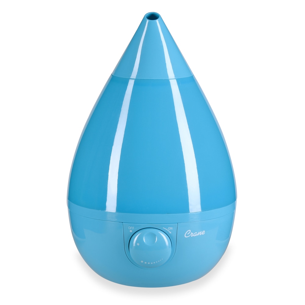 Crane Drop Ultrasonic Cool Mist Humidifier, 8 5/8inH x 8 5/8inW x 13 3/8inD, Aqua MPN:EE-5301B