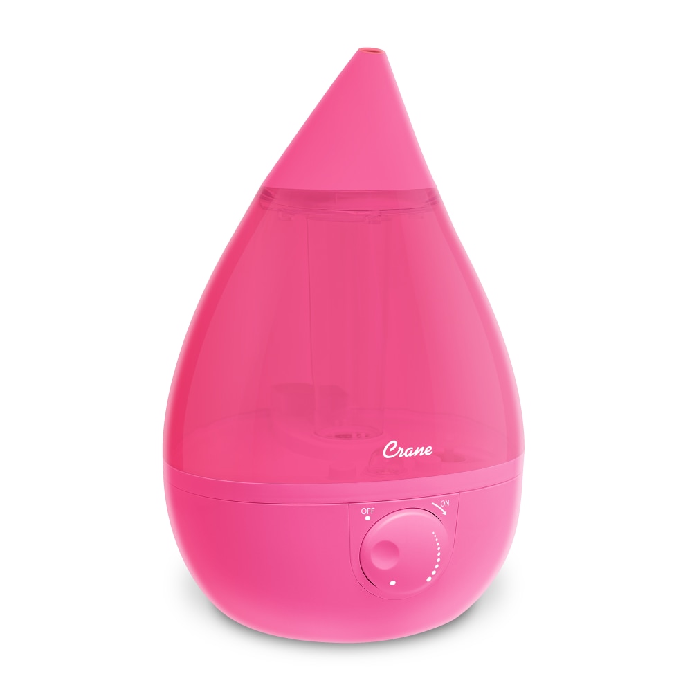 Crane Drop Ultrasonic Cool Mist Humidifier, 1 Gallon, 8-5/8inH x 8-5/8inW x 13-3/8inD, Pink MPN:EE-5301P