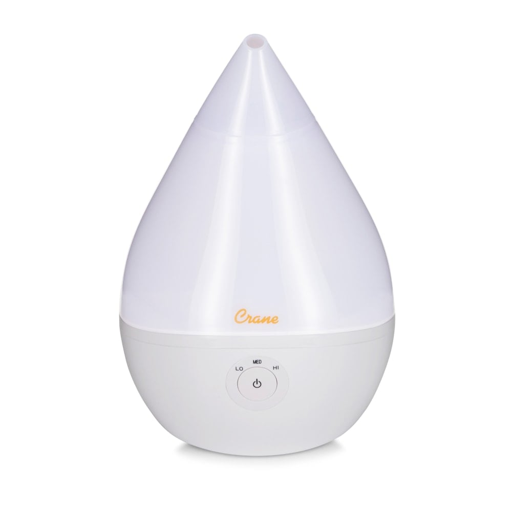 Crane Droplet Ultrasonic Cool Mist Humidifier, 0.5 Gallon, 6 3/4in x 6 3/4in x 10 1/2in, White MPN:EE-5302W