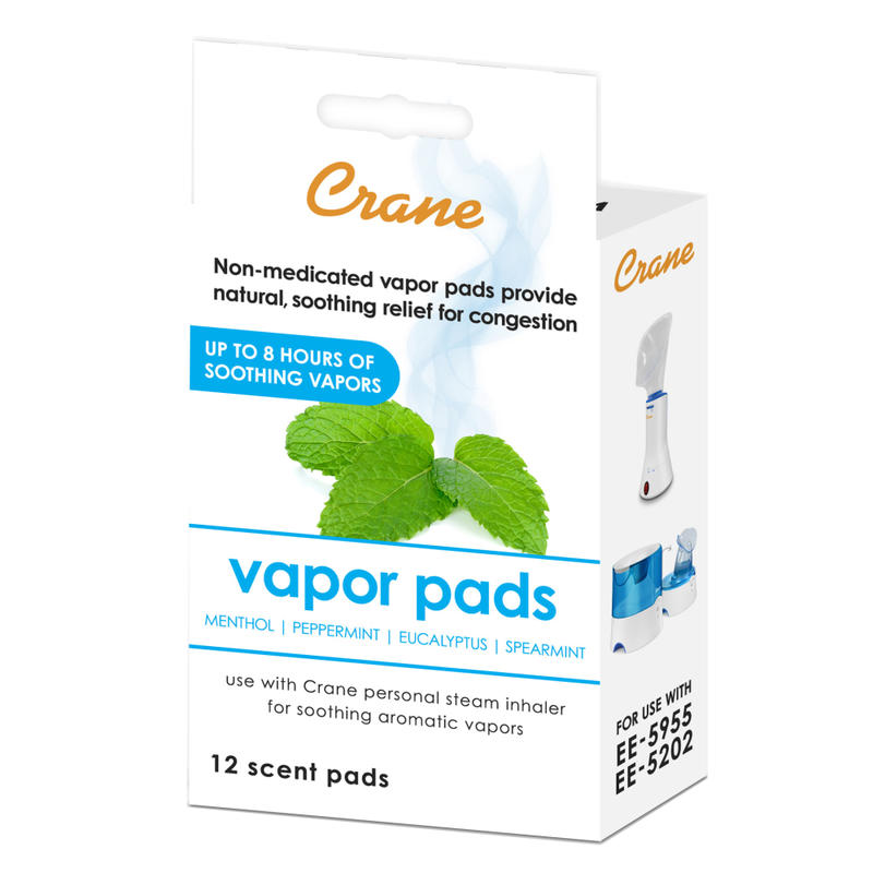 Crane Vapor Pads, Menthol Eucalyptus, Pack Of 12 Pads MPN:HS-1950