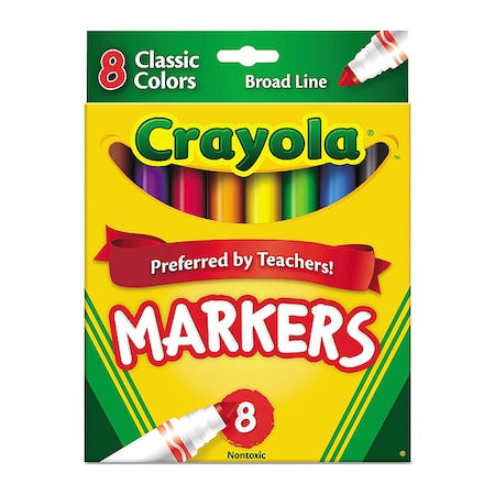 Art Marker Set, Assorted, Capped, PK8 MPN:587708