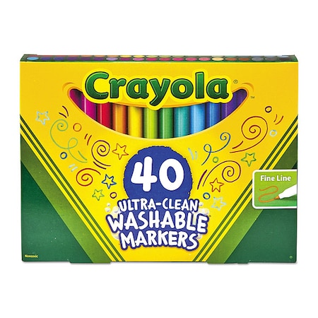 Art Marker Set, Assorted, Capped, PK40 MPN:587861