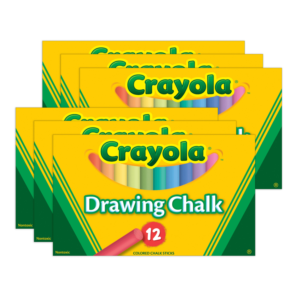 Crayola Colored Drawing Chalk, 12 Colors Per Pack, Set Of 6 Packs MPN:BIN403-6