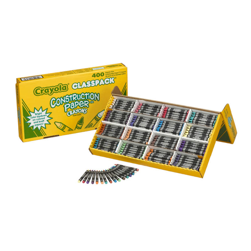 Crayola Construction Paper Crayons, Assorted Colors, Box Of 400 (Min Order Qty 2) MPN:52-1617