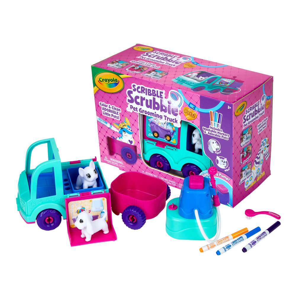 Crayola Scribble Scrubbie Pets! Pet Grooming Truck Set, Set Of 7 Pieces MPN:BIN747368