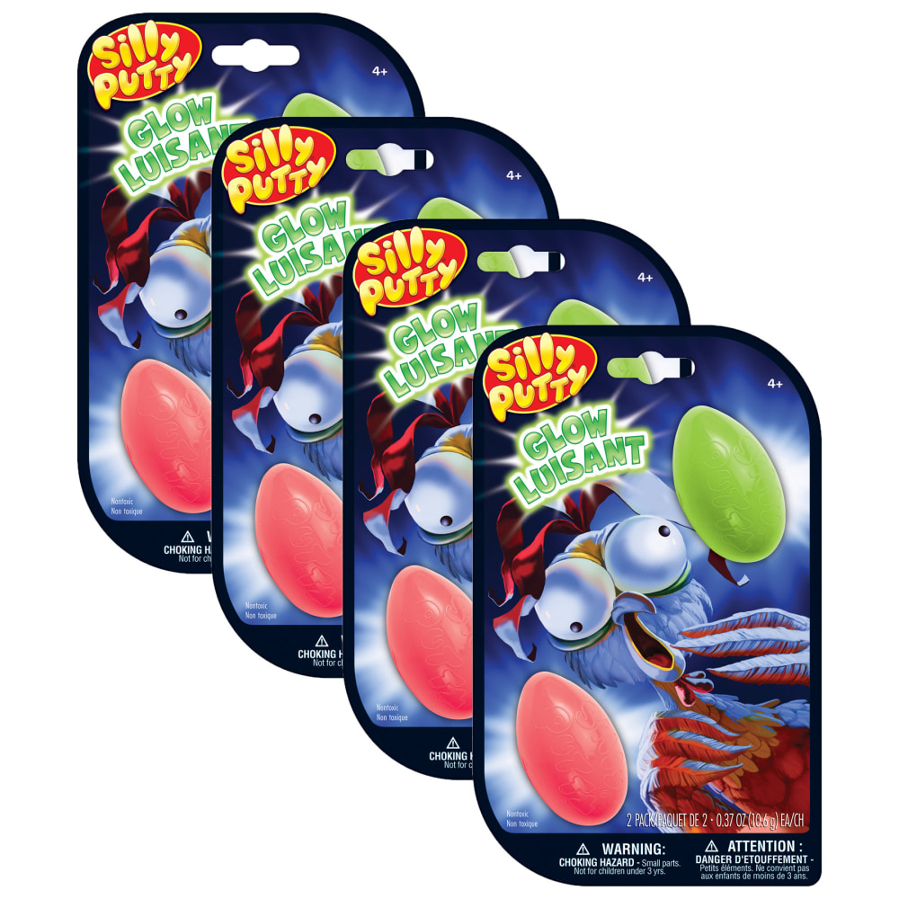 Crayola Silly Putty Glow Eggs, Assorted Colors, 2 Per Pack, Set Of 4 Packs MPN:BIN080990-4