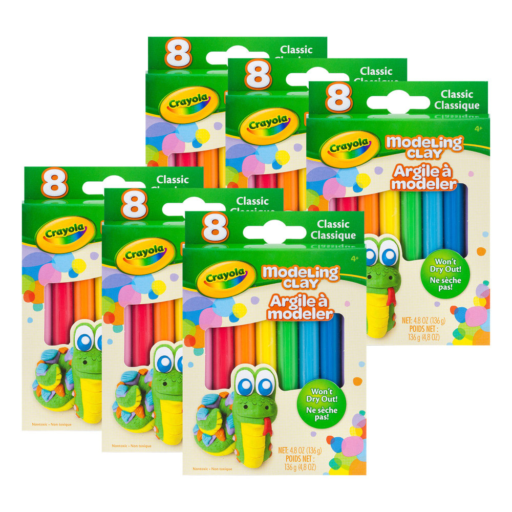 Crayola Modeling Clays, Classic Colors, 8 Per Pack, Set Of 6 Packs MPN:BIN570312-6