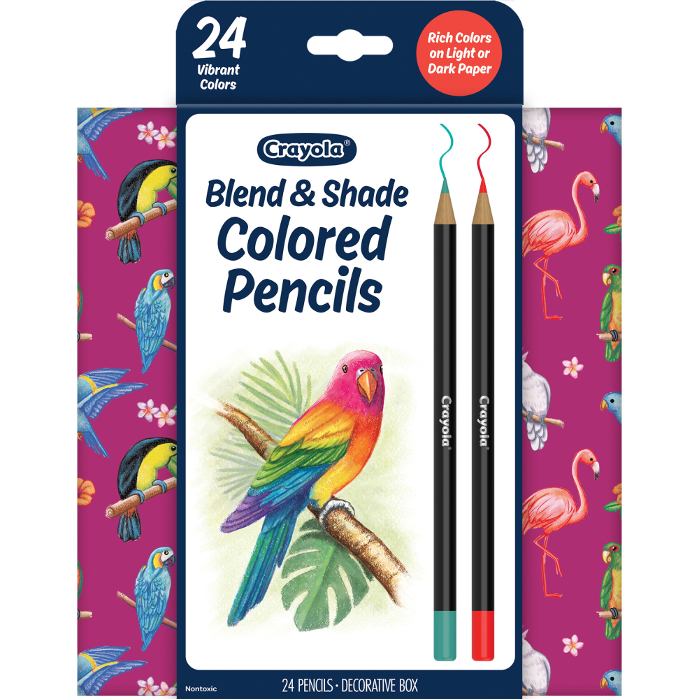 Crayola Blend & Shade Colored Pencils, Assorted Colors, Pack Of 24 MPN:BIN682126