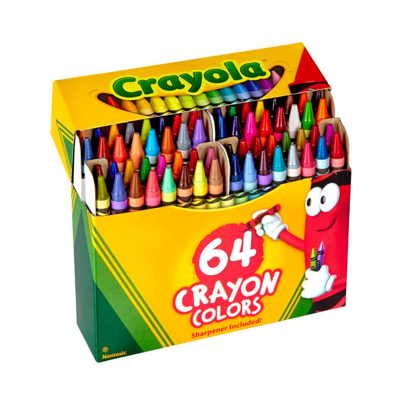 Crayola Standard Crayons With Built-In Sharpener, Assorted Colors, Box Of 64 Crayons (Min Order Qty 12) MPN:52-0064