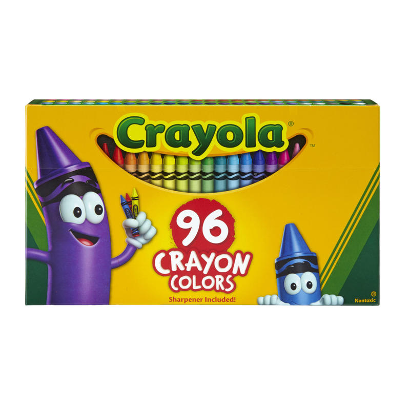 Crayola Standard Crayons With Built-In Sharpener, Assorted Colors, Big Box Of 96 Crayons (Min Order Qty 8) MPN:52-0096