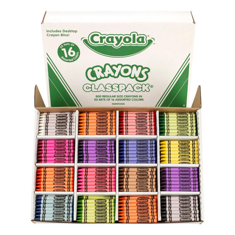 Crayola Classpack Standard Crayons, 16 Assorted Colors, Pack Of 800 Crayons MPN:52-8016