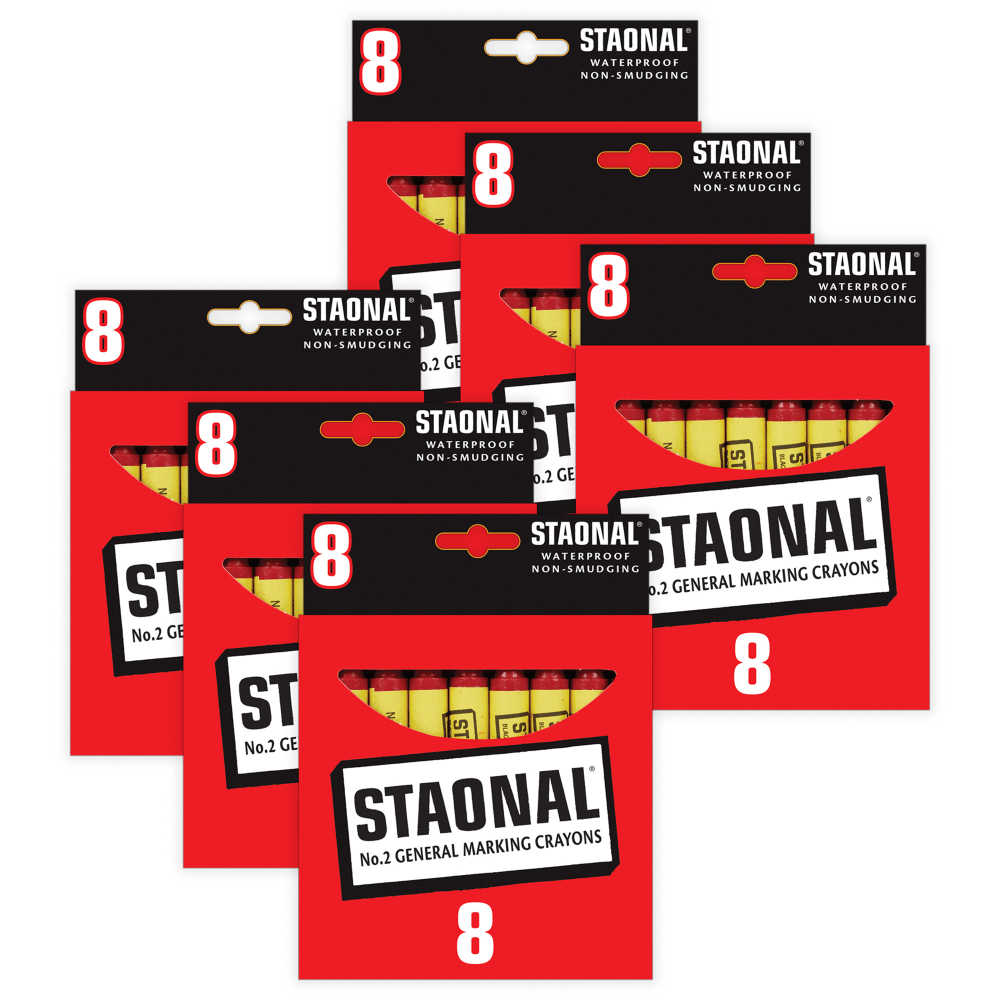 Crayola Staonal Marking Crayons, Red, 8 Per Pack, Set Of 6 Packs MPN:BIN520002038-6