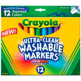 Crayola® Washable Markers Conical Tip Nontoxic Assorted 12 /Set 587812