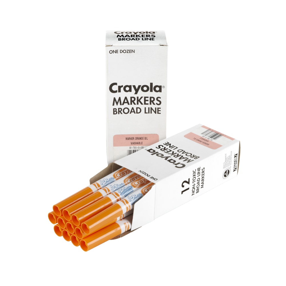 Crayola Broad Line Markers, Orange, 12 Count Bulk Markers MPN:58-7800-036