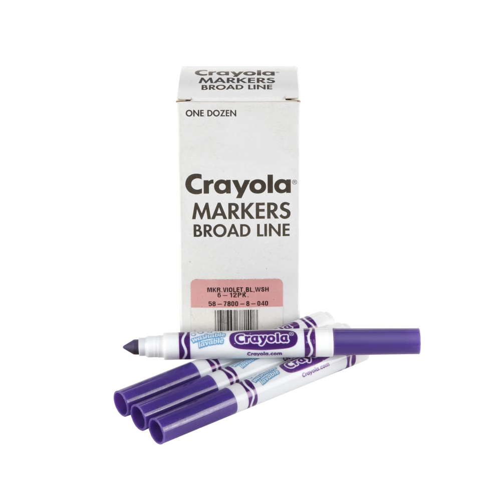Crayola Washable Broad Line Markers, Violet, Pack Of 12 Markers MPN:58-7800-040