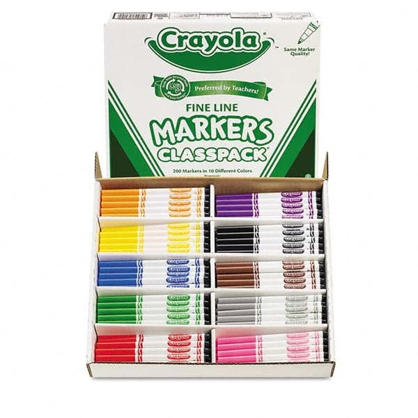 UV Marker: Black, Blue, Brown, Gray, Green, Orange, Pink, Red, Violet & Yellow, Water-Based, Fine Point MPN:CYO588210