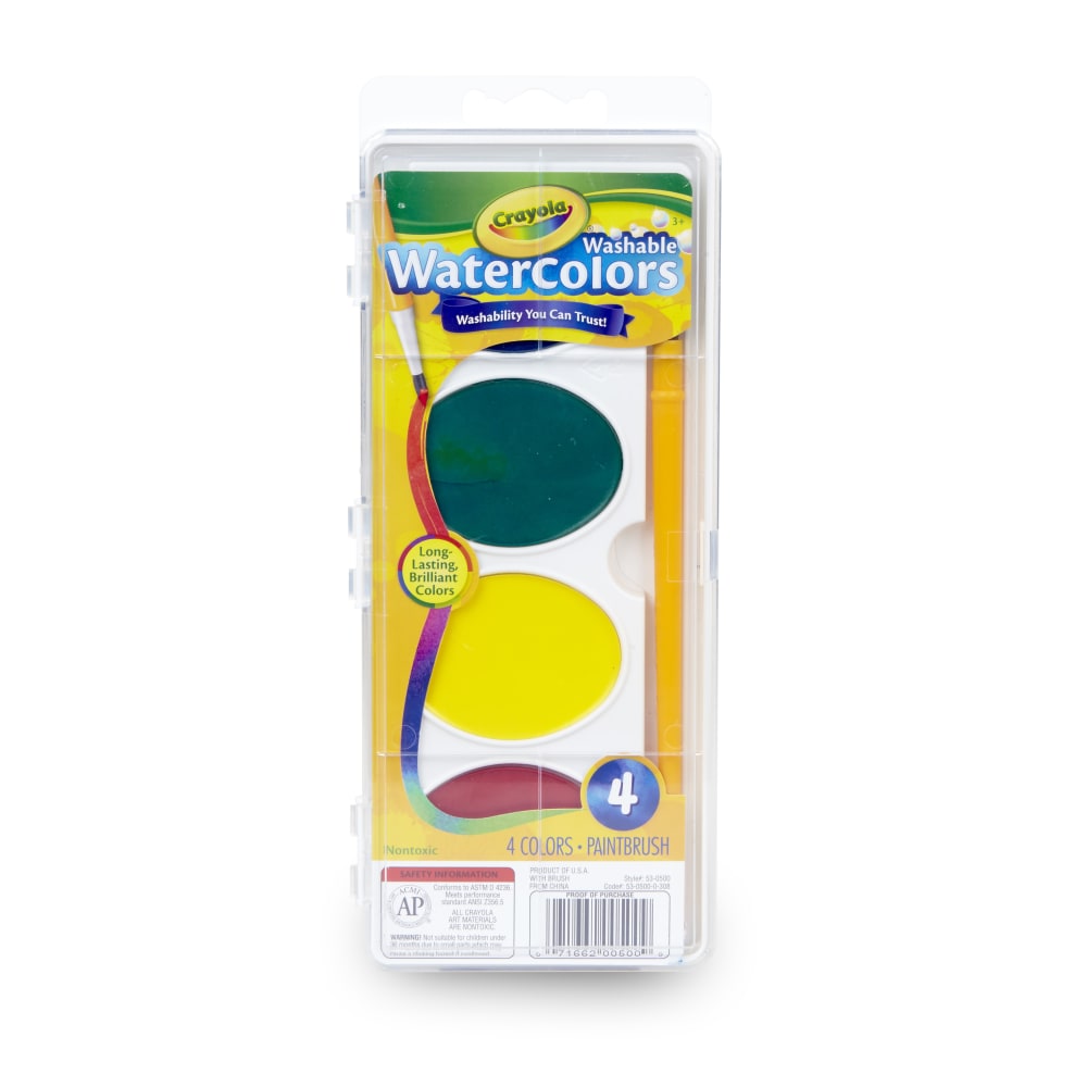 Crayola So Big Washable Watercolor Set, Set Of 4 Colors (Min Order Qty 14) MPN:530500