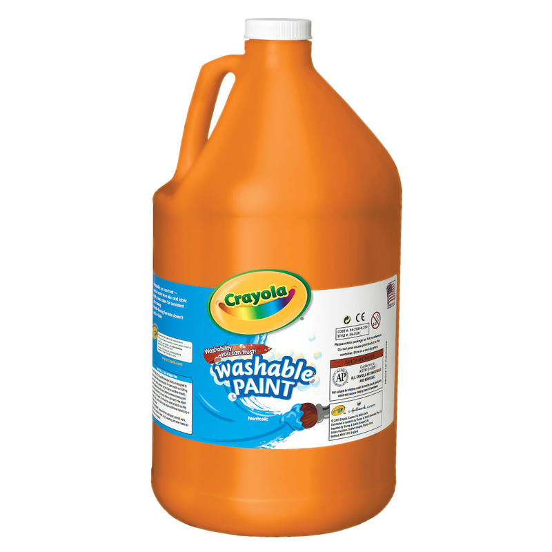 Crayola Washable Paint, Orange, Gallon MPN:54-2128-036