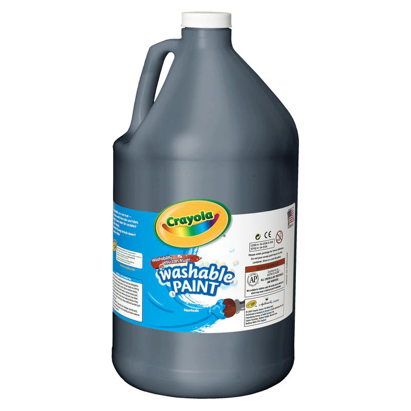 Crayola Washable Paint, Black, Gallon MPN:54-2128-051