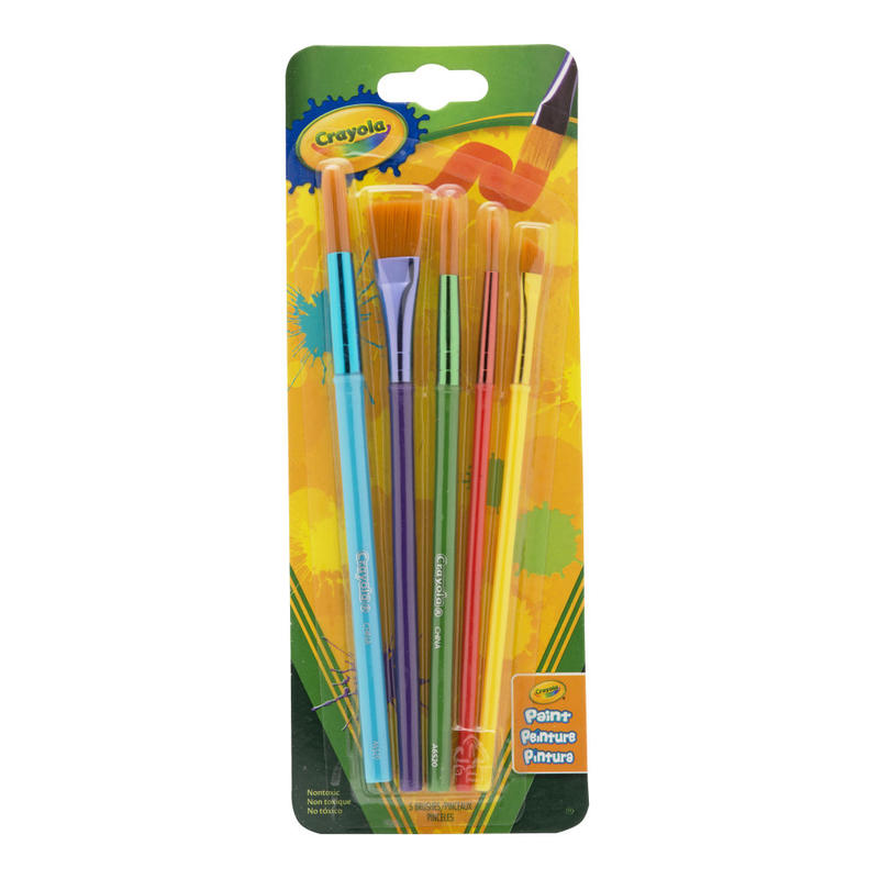 Crayola Arts & Crafts Synthetic Brushes, Assorted, Pack Of 5 (Min Order Qty 22) MPN:05-3506
