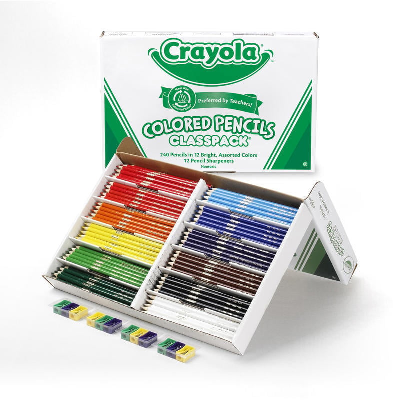 Crayola Classpack, 240ct Colored Pencils, Bulk School Supplies, 12 Different Colors, Classroom Must Haves MPN:68-8024