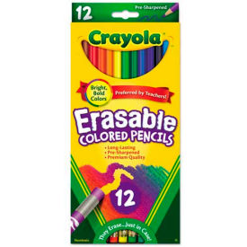 Crayola® Erasable Colored Woodcase Pencils 3.3 mm 12 Assorted Colors/Set 684412