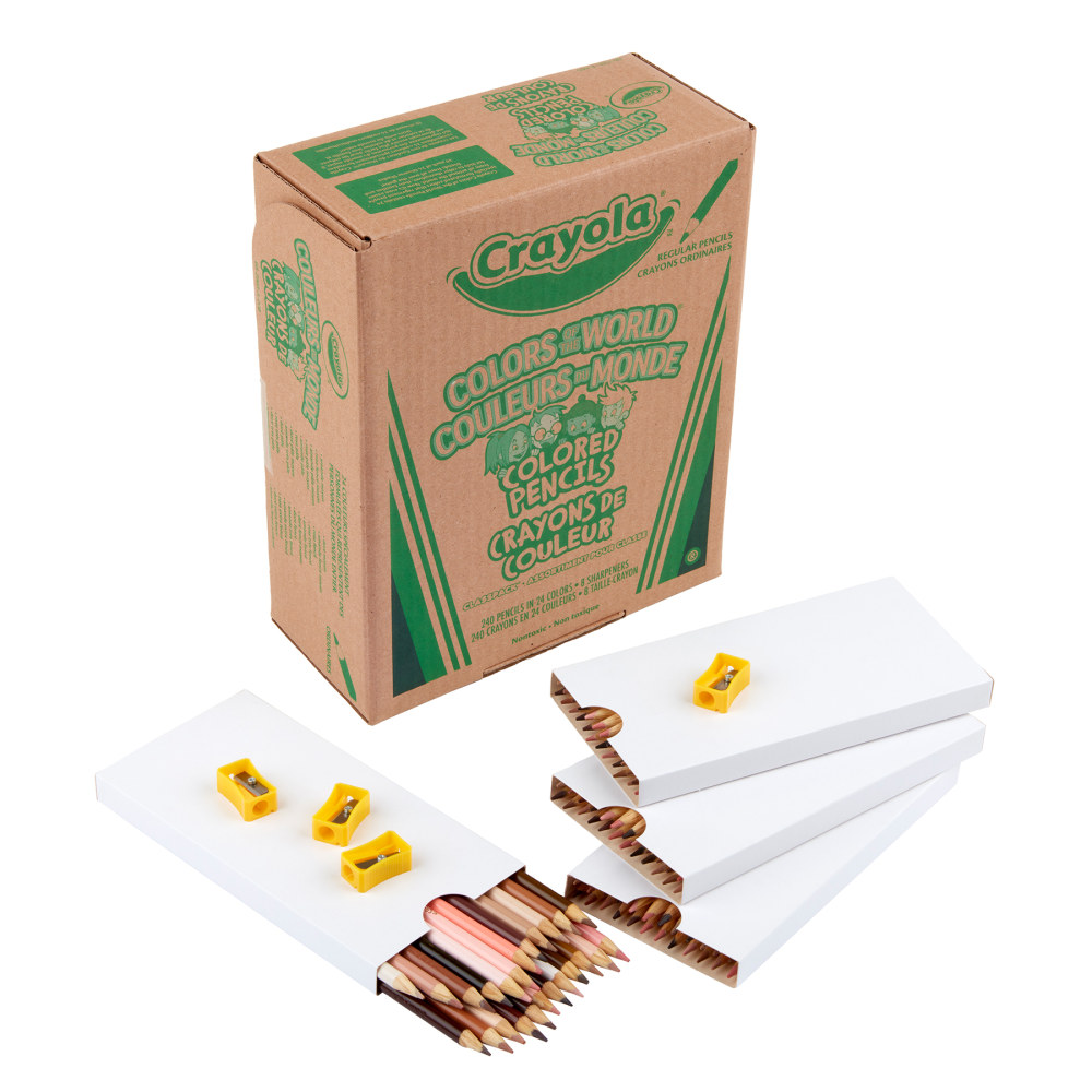 Crayola Colors of the World Colored Pencils, Assorted Colors/Kraft Packaging, Pack Of 240 Colored Pencils MPN:BIN687505