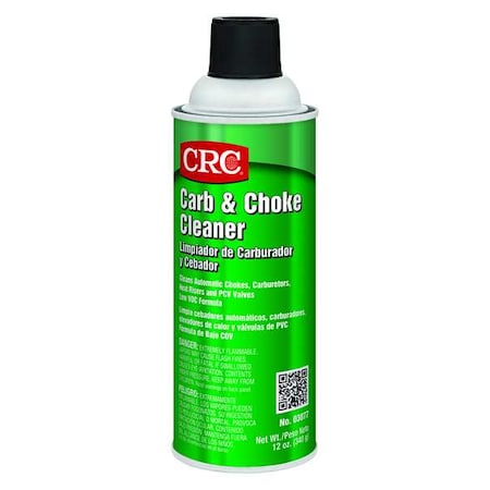 Carburetor and Choke Cleaner, 12 oz, Aerosol Spray Can, Solvent, Flammable MPN:03077