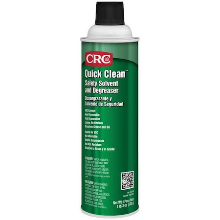 Quick Clean Safety Solvent and Degreaser, 19 oz, Aerosol Spray, Ready To Use, Solvent Based, K1 MPN:03180