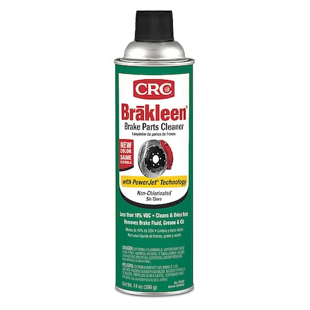 Brake Parts Cleaner, Brakleen, Aerosol Spray Can, 14 oz, Solvent, Non-Chlorinated, Flammable, Clear MPN:05050