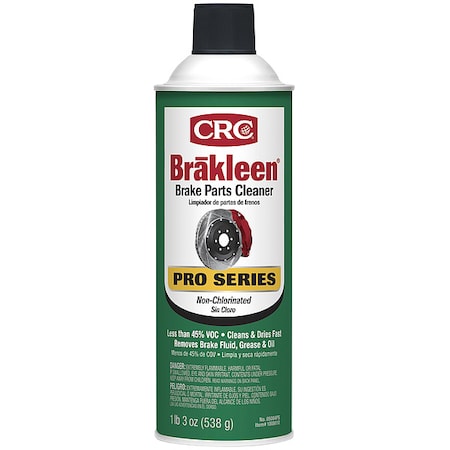 Brakleen Pro Series Non-Chlorinated Brake Parts Cleaner, 19 oz Can, Solvent Based MPN:05084PS