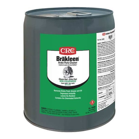Brake Parts Cleaner, Brakleen, Pail, 5 gal, Solvent, Non-Chlorinated, Flammable, Amber MPN:05086