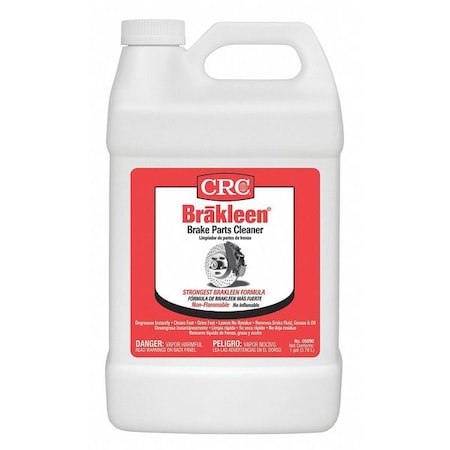 Brake Parts Cleaner, Brakleen, Bottle, 1 gal, Solvent, Liquid, Chlorinated, Nonflammable, No VOC MPN:05090