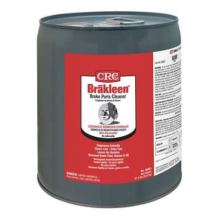 Brake Parts Cleaner, Brakleen, Pail, 5 gal, Solvent, Non-Chlorinated, Flammable, Brown MPN:05091