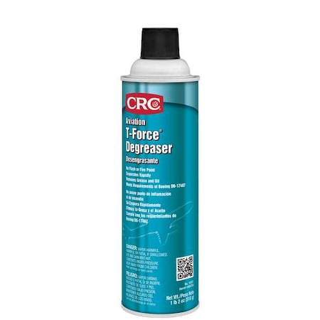 Aviation T-Force Degreaser, 18 oz, Aerosol Can, Ready To Use, Solvent Based MPN:10321