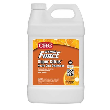 Hydro Force Super Citrus Cleaner/Degreaser, 1 gal Jug, Ready to Use, Citrus-Based Solvent MPN:14441