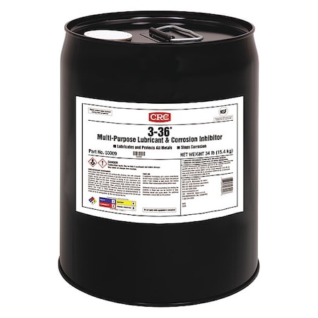 Corrosion Inhibitor, Wet Lubricant Film, 5 gal, Pail, 250 Degrees F Max Op Temp MPN:03009