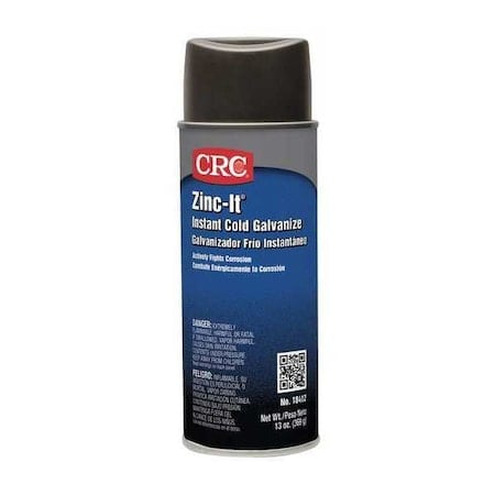 Galvanize Coating, Can, 16 oz, Ext/Int, Galvanizing Compound Spray Primer, Alum/Metallic, Gray MPN:18412
