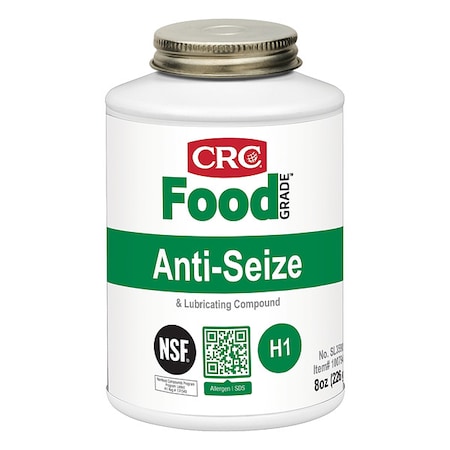 Anti-Seize, Food Grade, Brush-Top Can, 8 oz, Non-Metallic Base, Paste, 1800 Degrees F Max MPN:SL35905