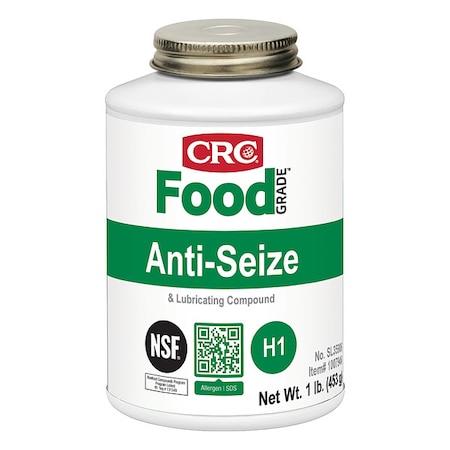 Anti-Seize, Food Grade, Brush-Top Can, 16 oz, Non-Metallic Base, Paste, 1800 Degrees F Max MPN:SL35906