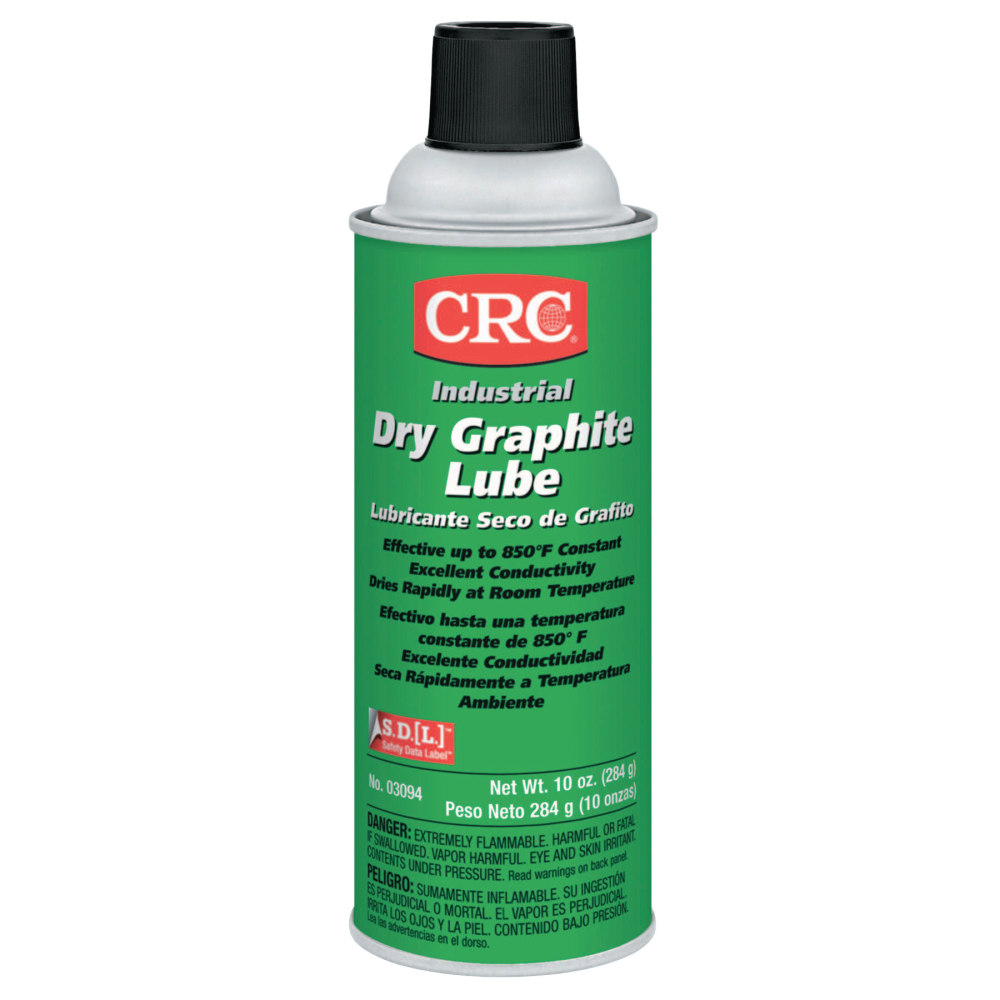 CRC Dry Graphite Lube, 10 Oz Aerosol Can, Black, Pack Of 12 Cans MPN:03094