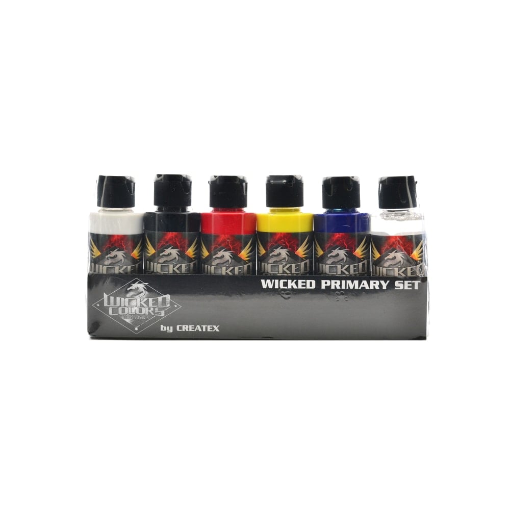 Createx Wicked Airbrush Color Set, Primary Set, 2 Oz MPN:W101-00