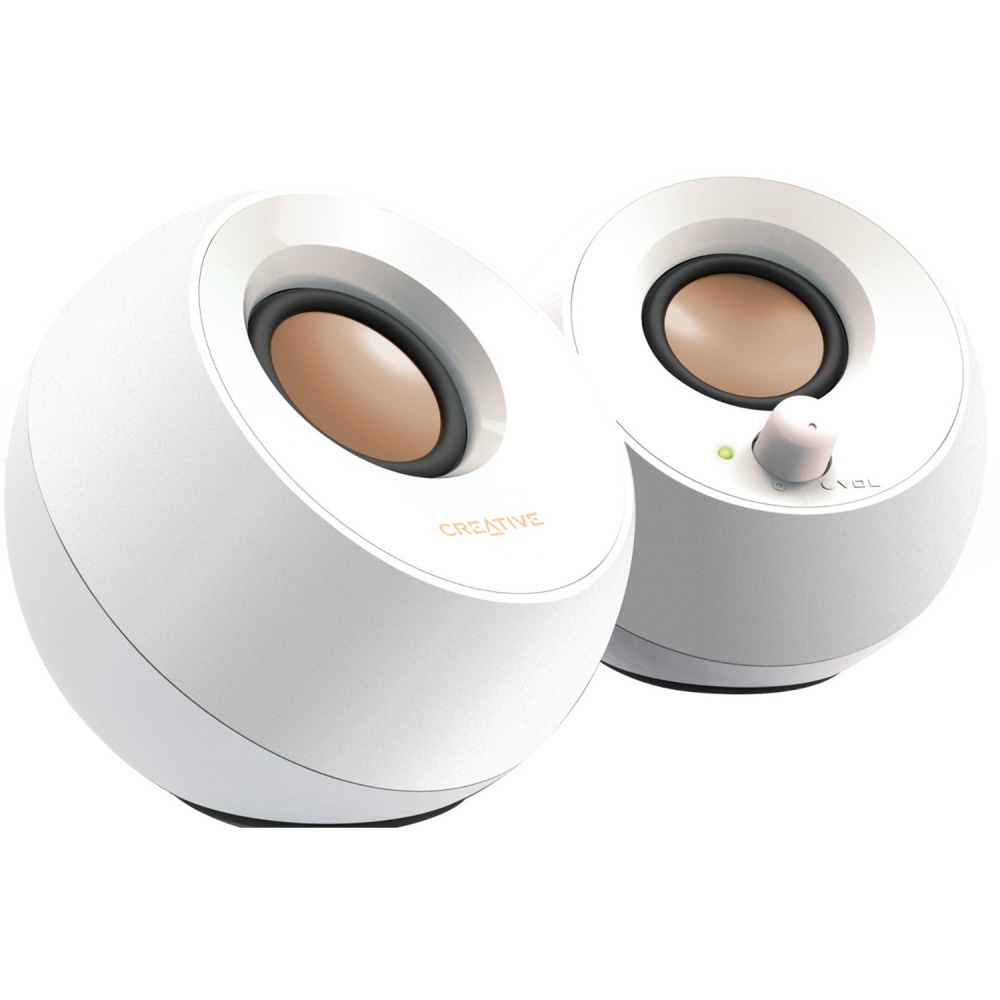Creative Pebble 2.0 Speaker System - 4.40 W RMS - White - 100 Hz to 17 kHz MPN:51MF1680AA001