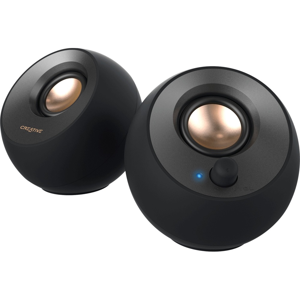 Creative Pebble V2 2.0 Speaker System - 8 W RMS - Black - 100 Hz to 17 kHz MPN:51MF1695AA000