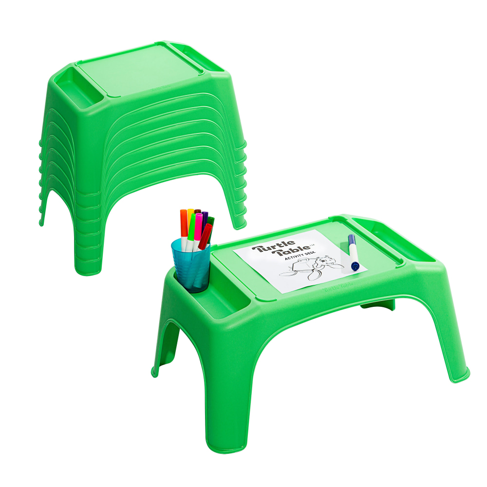 LapGear Turtle Table Kids Activity Lap Desk Tray, Green, 8-Pack MPN:20001
