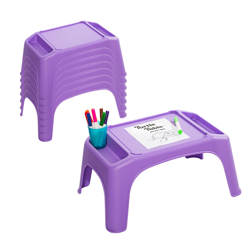 LapGear Turtle Table Kids Activity Lap Desk Tray, Purple, 8-Pack MPN:20002