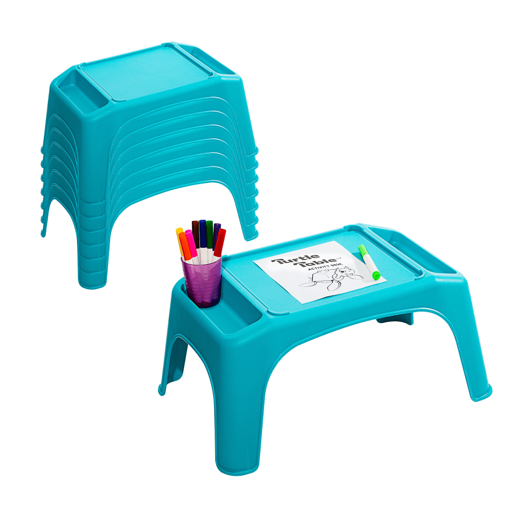 LapGear Turtle Table Kids Activity Lap Desk Tray, Blue, 8-Pack MPN:20003