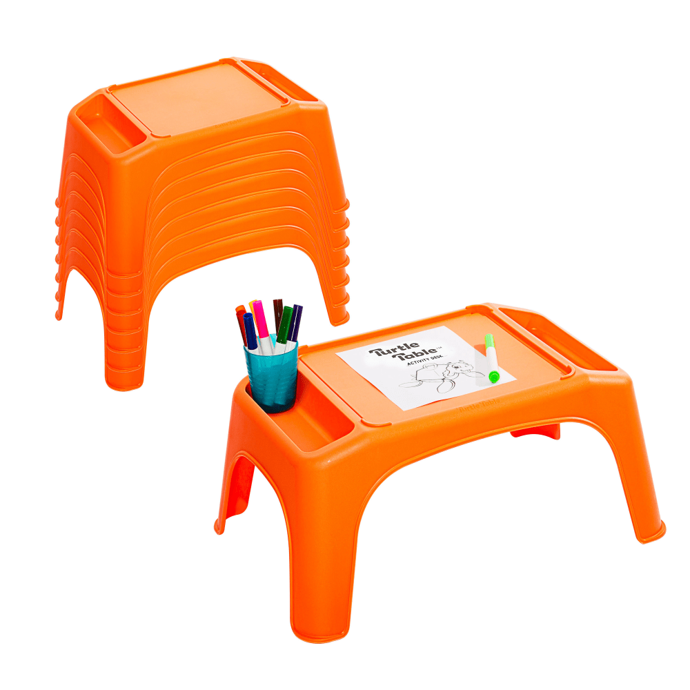 LapGear Turtle Table Kids Activity Lap Desk Tray, Orange, 8-Pack MPN:20009